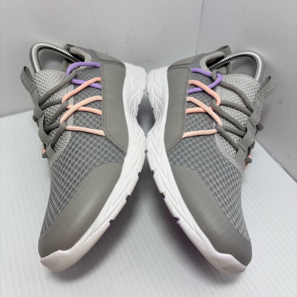 Vionic Gray Athletic Sneakers with Pink and Purple Accents - Picture 10 of 15